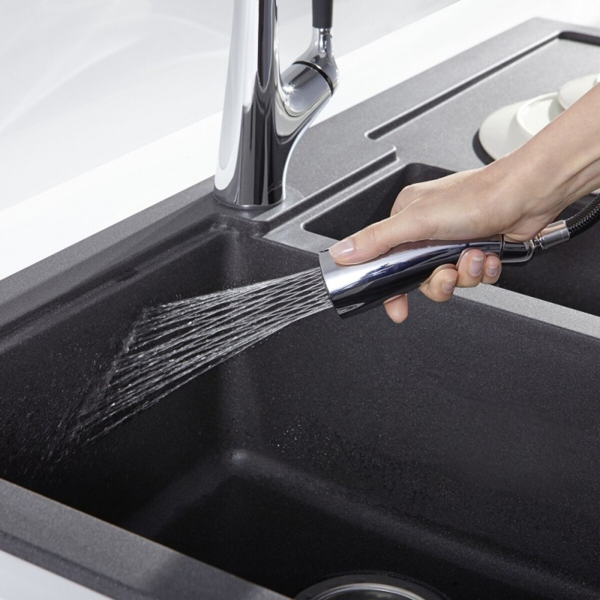 Robinet de cuisine JACOB DELAFON Forte avec douchette extractible, 2 jets