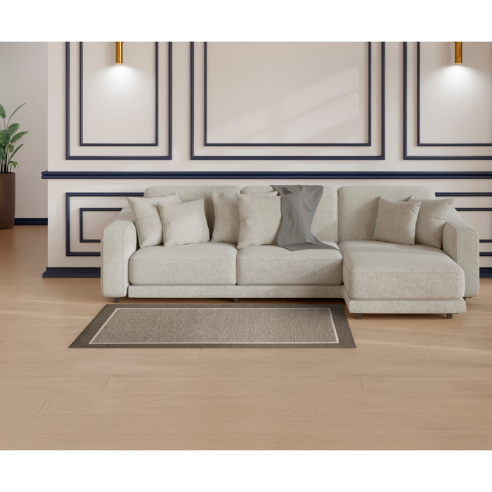 TAPPETO ARREDO ROMA GRIGIO CALDO CHIARO CON FONDO ANTISCIVOLO