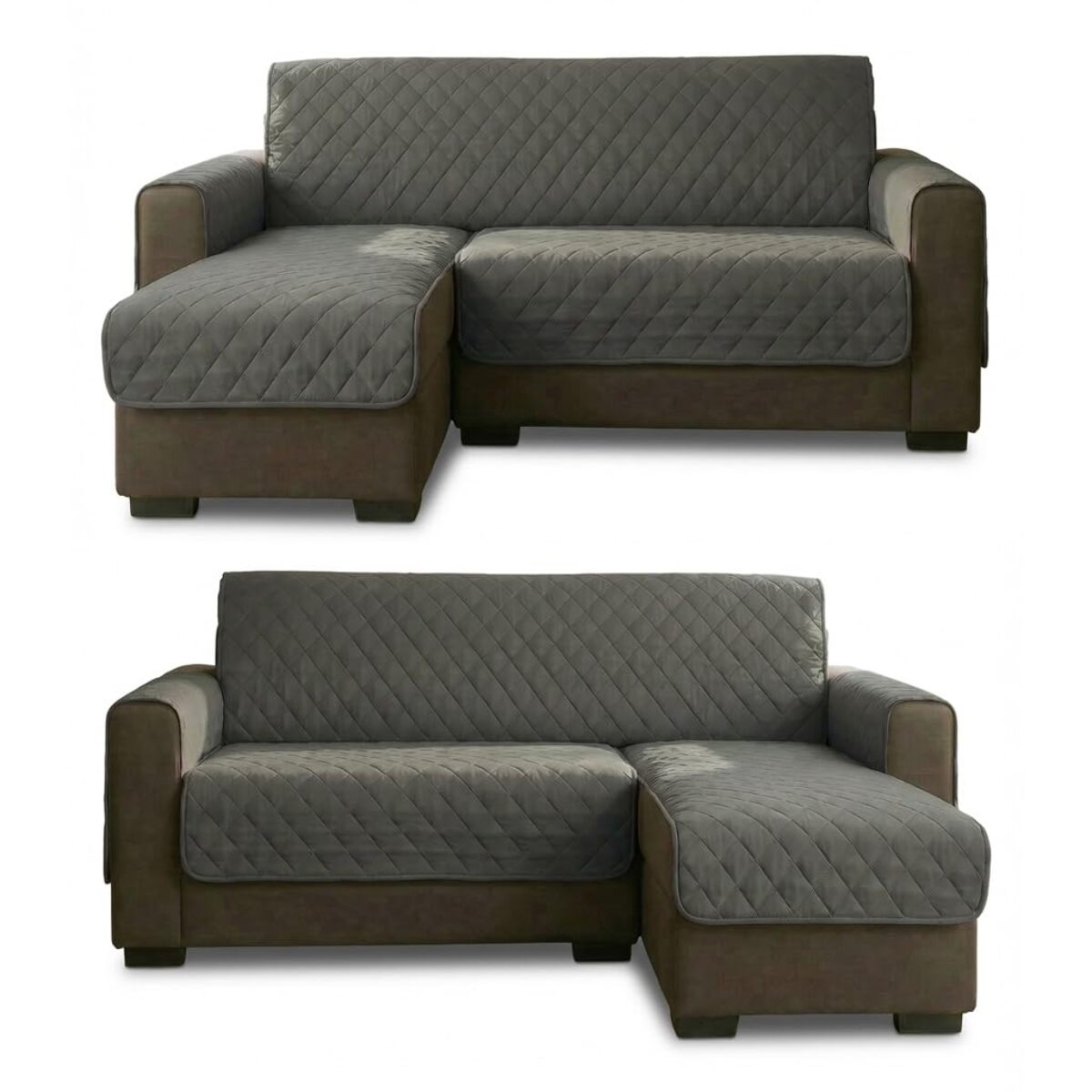 Copridivano 4 posti con penisola impermeabile e antimacchia, telo protettivo con braccioli adattabile a penisola destra e sinistra, ampia copertura per divani grandi, protegge da liquidi e sporco, facile da lavare, ideale per uso quotidiano e lunga durata