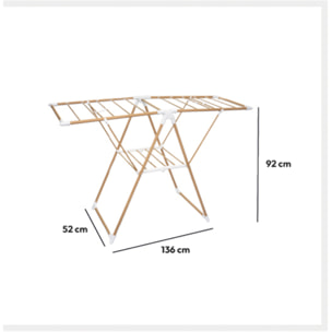 Étendoir à linge pliant pont 13m Effet bois Bara
