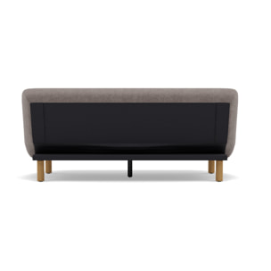 Soan - Banquette 2 places convertible clic-clac en velours texturé - Gris clair