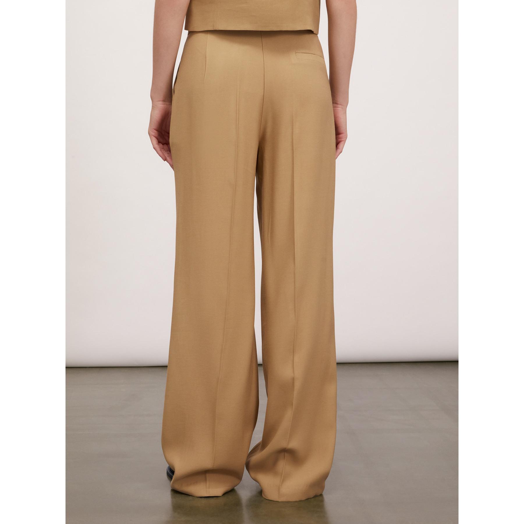 Motivi - Pantalón palazzo con pliegues - Beige