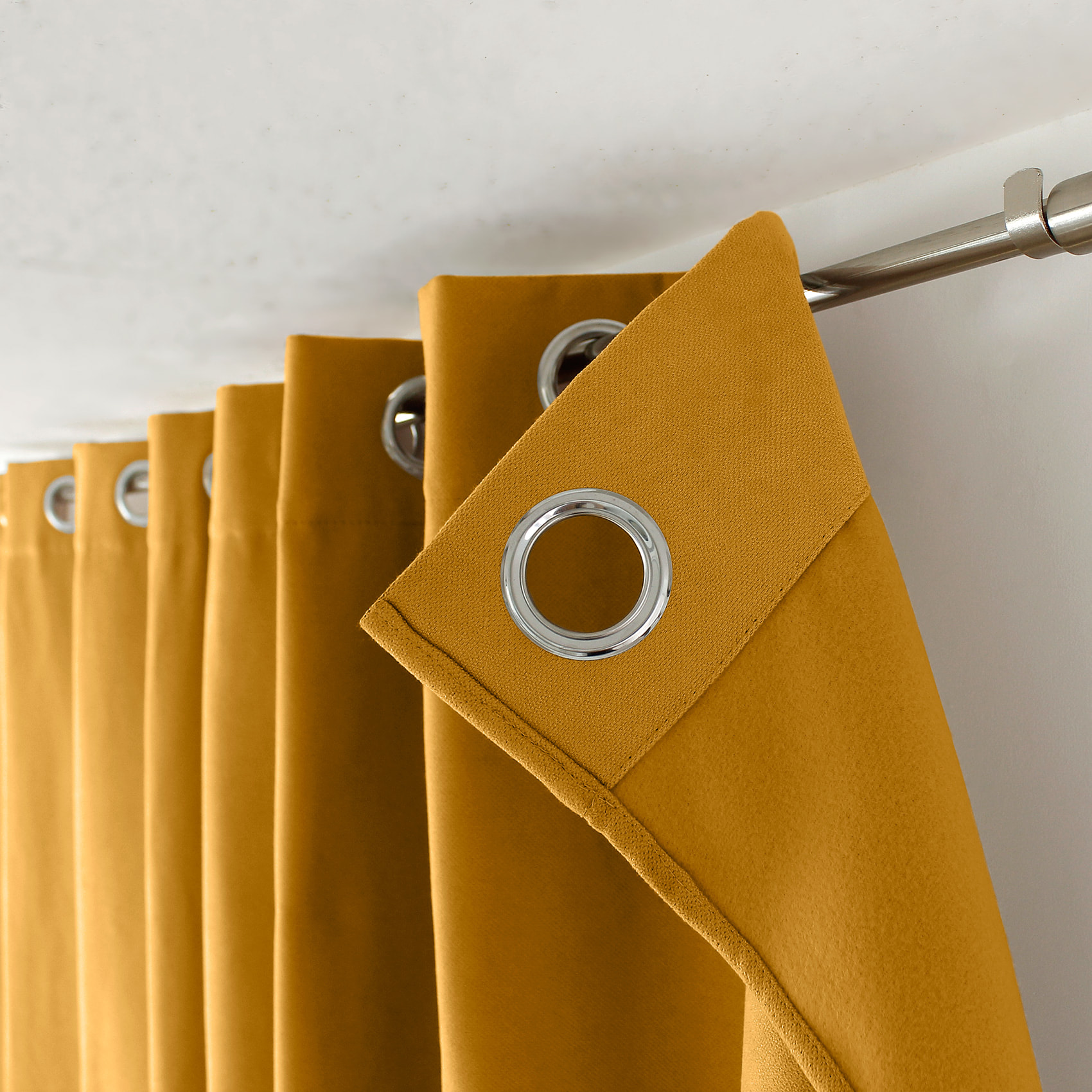 Rideau thermique doublé - Jaune moutarde