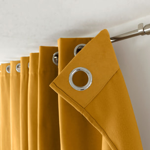 Rideau thermique doublé - Jaune moutarde