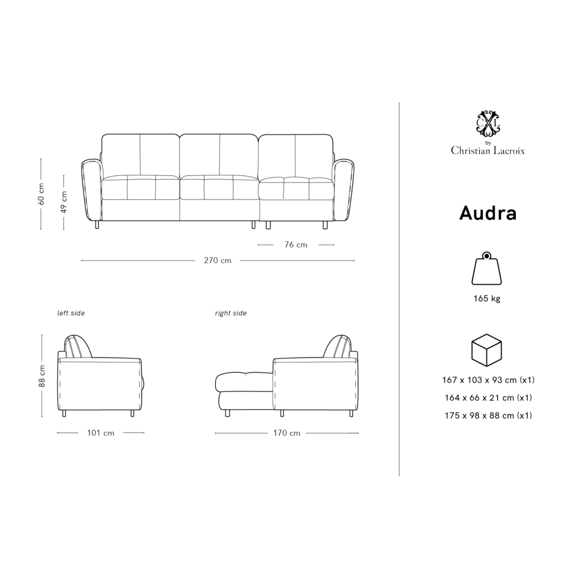 Canapé d'angle droit convertible avec coffre de rangement "Audra" 4 places en velours noir