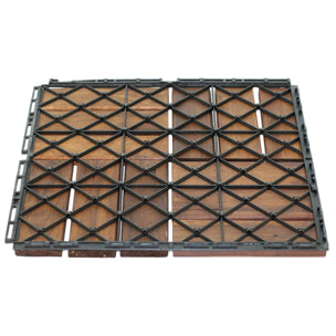 Lyva - Pavimento da Esterno con Clip 30x30 cm 10 Piastrelle per Giardino Patio Terrazza in Legno di Acacia