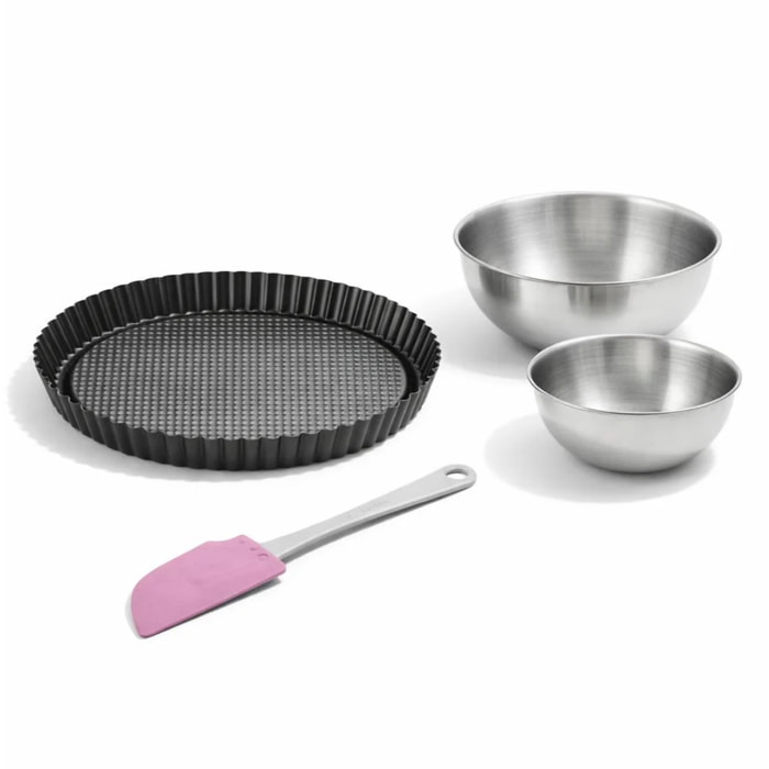 Set de 4 ustensiles de pâtisserie moule à gâteaux 2 bols et spatule pâtisserie Black metallic Black mettallic Zenker  Black mettallic