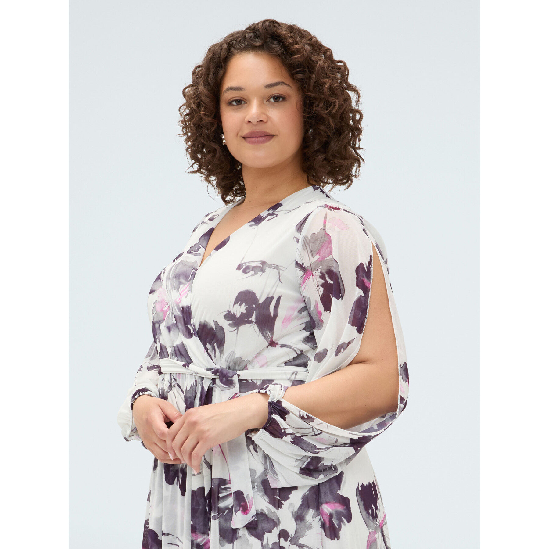 Fiorella Rubino - Vestito lungo con stampa floreale - Bianco