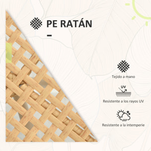 Conjunto Jardín Exterior de 3 Piezas, Muebles de Jardín con 2 Sillas, Mesa de Ratán, Cojines Acolchados, Fundas Extraíbles y Marco de Acero, Resistente a la Intemperie, para Balcón, Crema