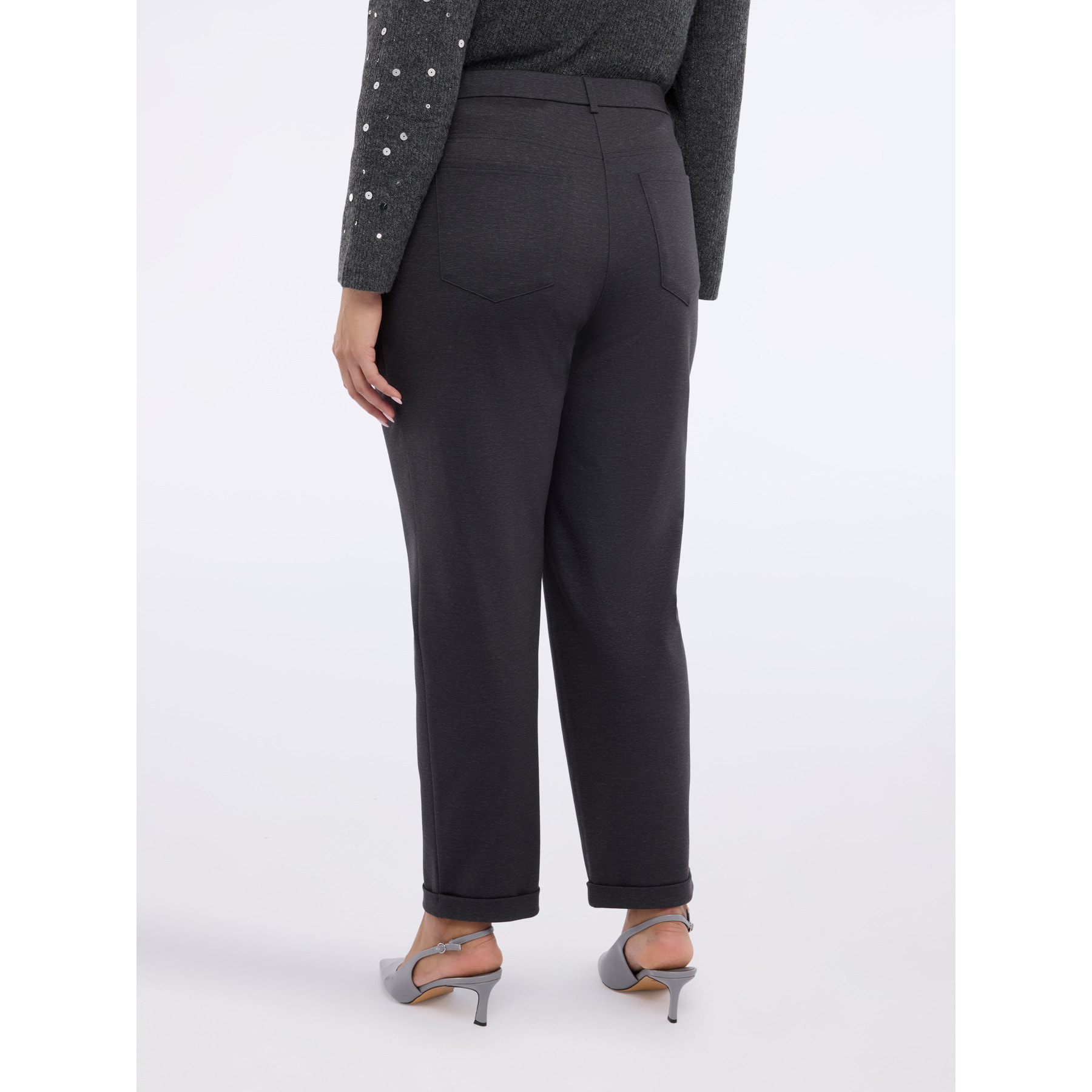 Fiorella Rubino - Pantaloni Barrel in Punto Milano - Grigio