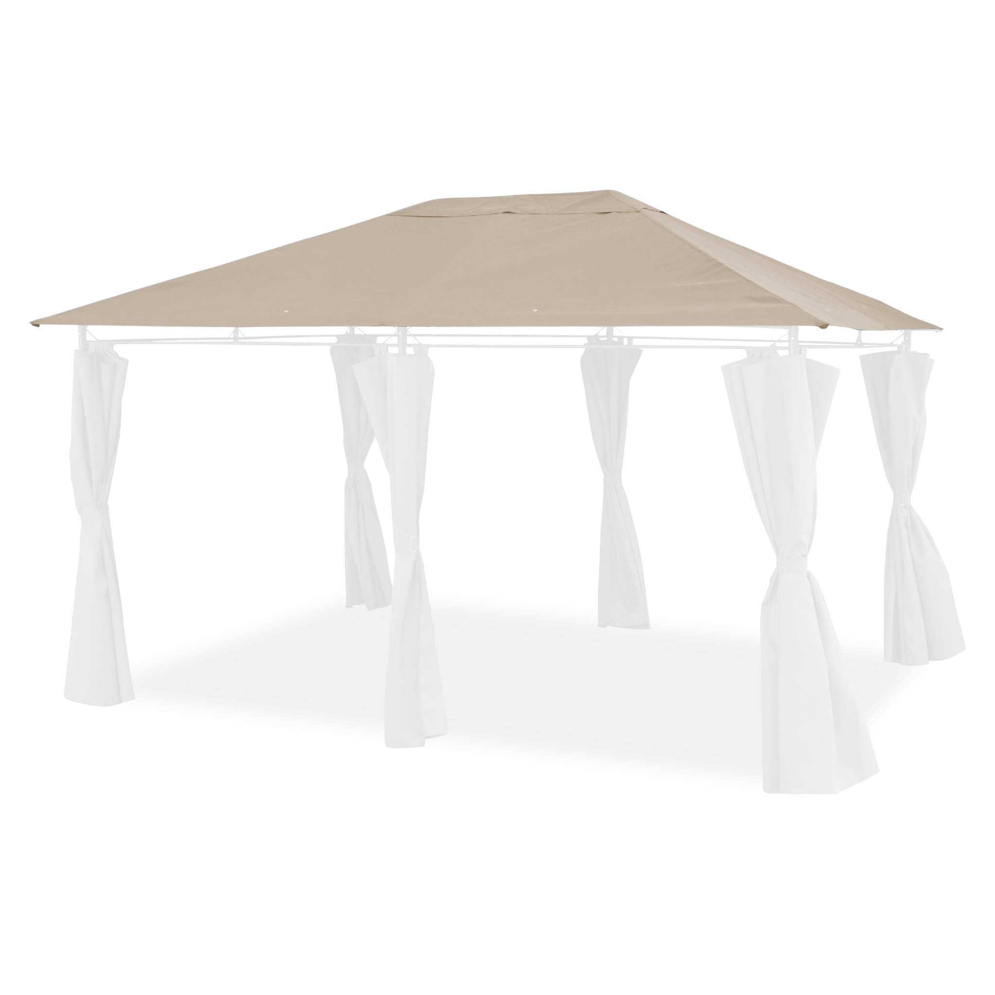 Toile de toit beige pour tonnelle 3x4m Divio - toile de rechange pergola. toile de remplacement