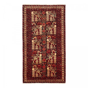 Tapis salon au motif traditionnel, noué main en laine, AFUBOD