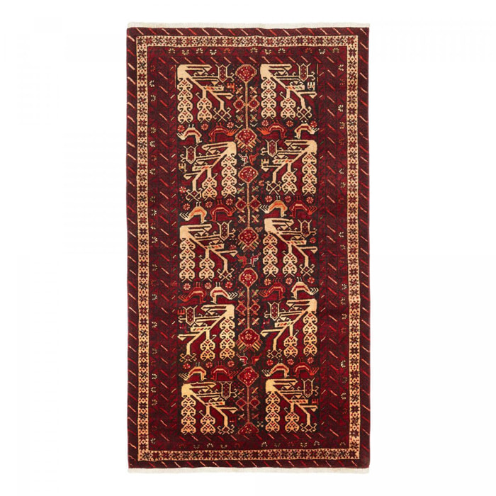 Tapis salon au motif traditionnel, noué main en laine, AFUBOD