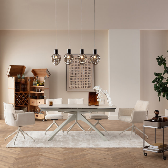 Table à rallonges Lana 260x90cm beige Kare Design