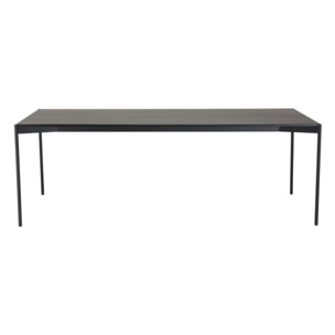 DALY - Table à manger rectangulaire noire 220x100cm piètement métal