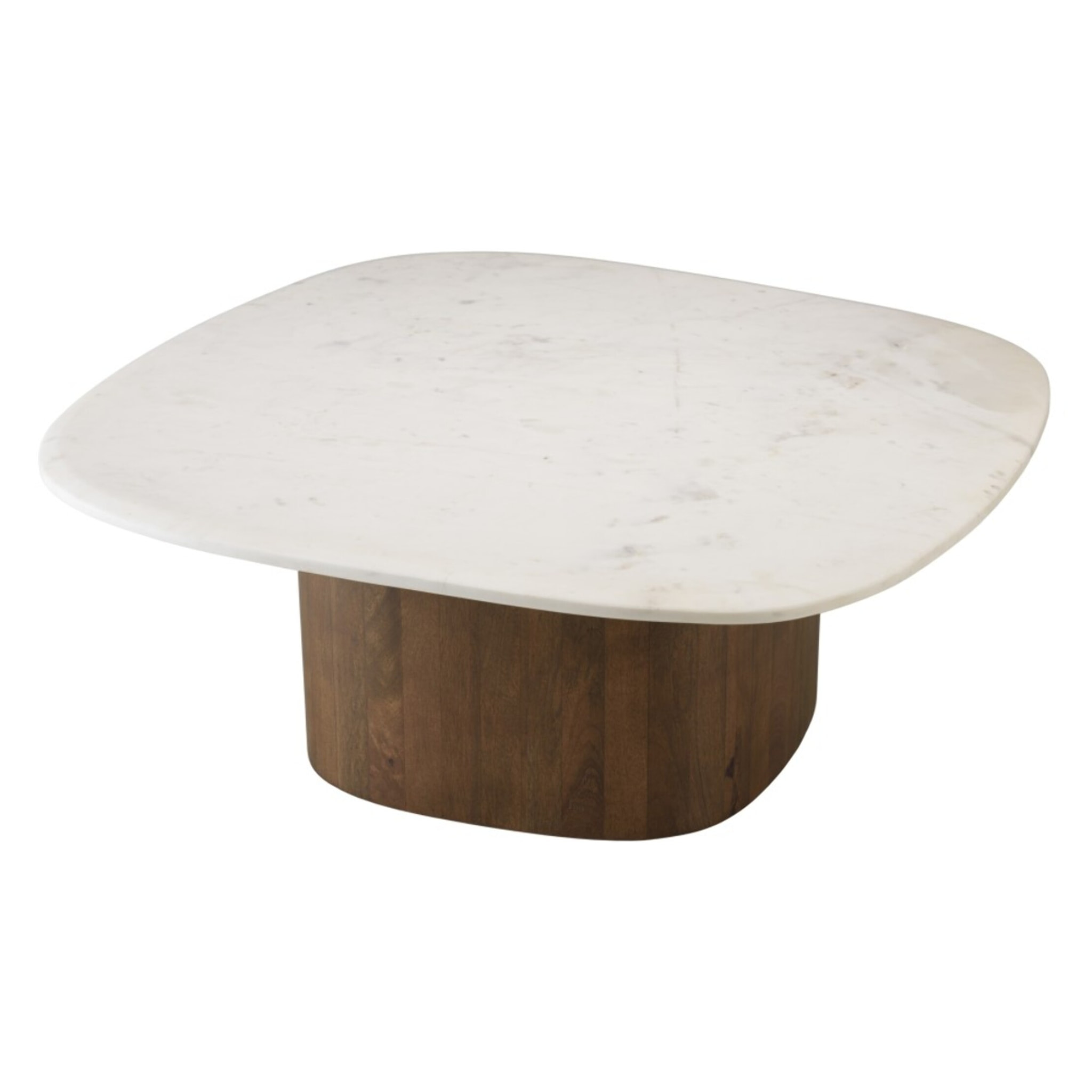 JAMES - Table basse 80x75cm plateau marbre blanc de Banswara