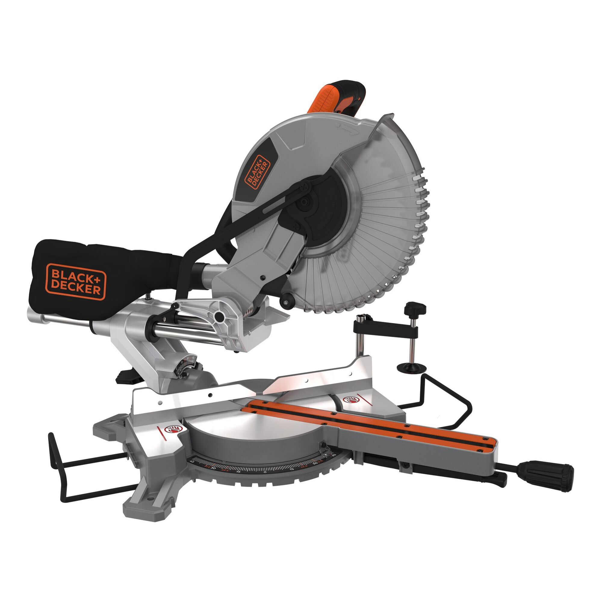 Scie à onglet 2100W 254mm 5000 trs/min avec 1 lame et sac à poussière
