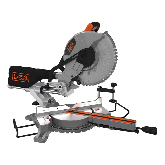 Scie à onglet 2100W 254mm 5000 trs/min avec 1 lame et sac à poussière