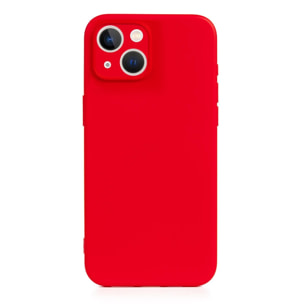 DAM Custodia Essential in silicone con protezione fotocamera per iPhone 14. Interno in morbido velluto. 7,43x1,06x14,95 cm. colore rosso