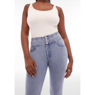 Pantaloni N.O.W.® skinny a vita alta in jersey denim