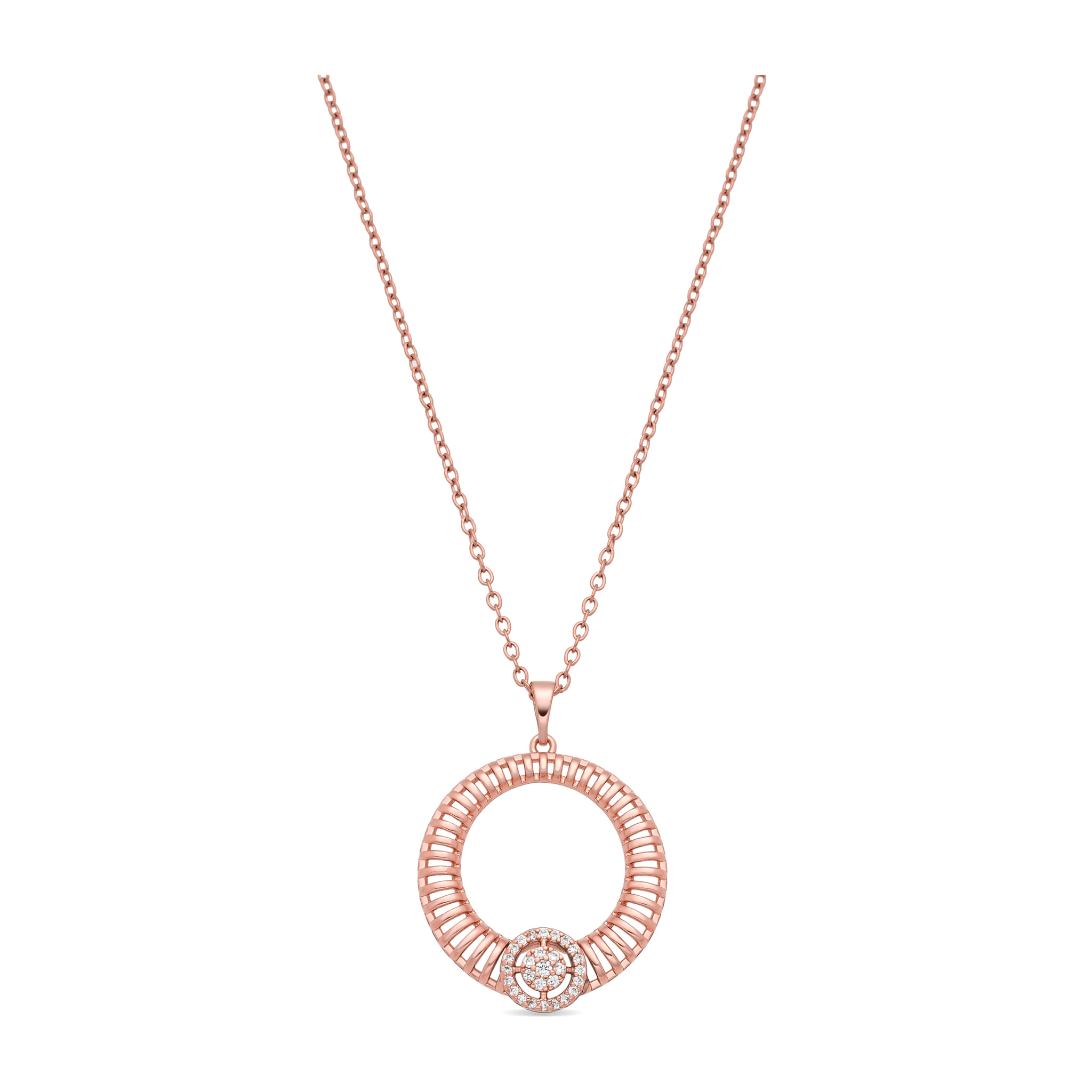 Collar de Aleación de Metal y Circonita Brillante acabado en oro amarillo de 18k