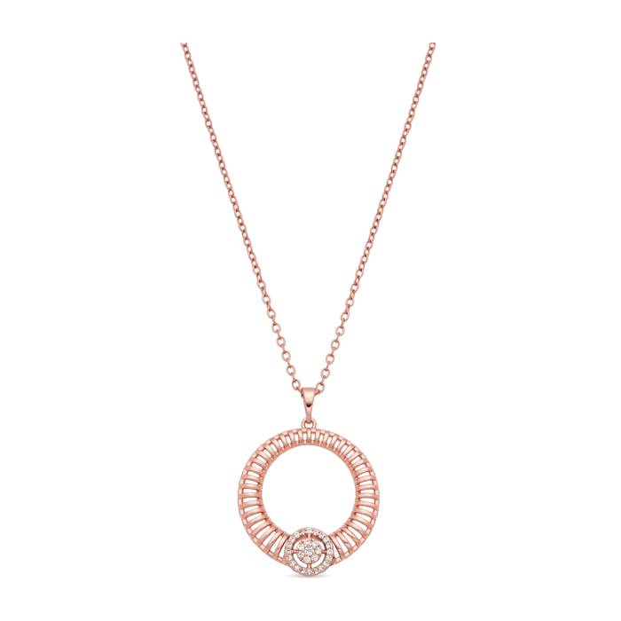 Collar de Aleación de Metal y Circonita Brillante acabado en oro amarillo de 18k