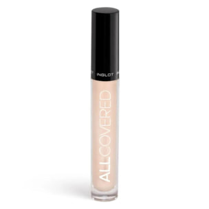 INGLOT All Covered Under Eye, Corrector de maquillaje, Alta cobertura, Anteojeras, Hidratante, Acabado natural, Waterproof, Con ingredientes antiedad y vitamina E, Formula vegana 4,2ML 104 Beige claro con subtono neutro, pieles claras.