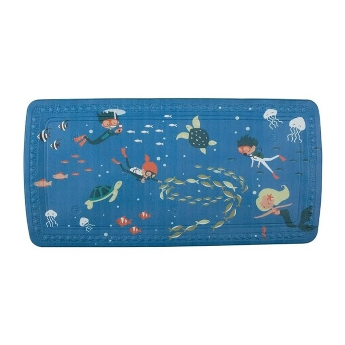 Tapis Fond de baignoire PVC SCUBA DIVER 71x36cm Bleu Spirella