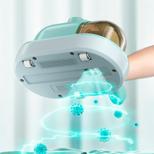 Aspirapolvere wireless a mano UV per letti. Pulisce efficacemente il tuo letto e i cuscini, aspirazione di 10kps con filtro quadruplo e funzione di aromaterapia anti-odori.