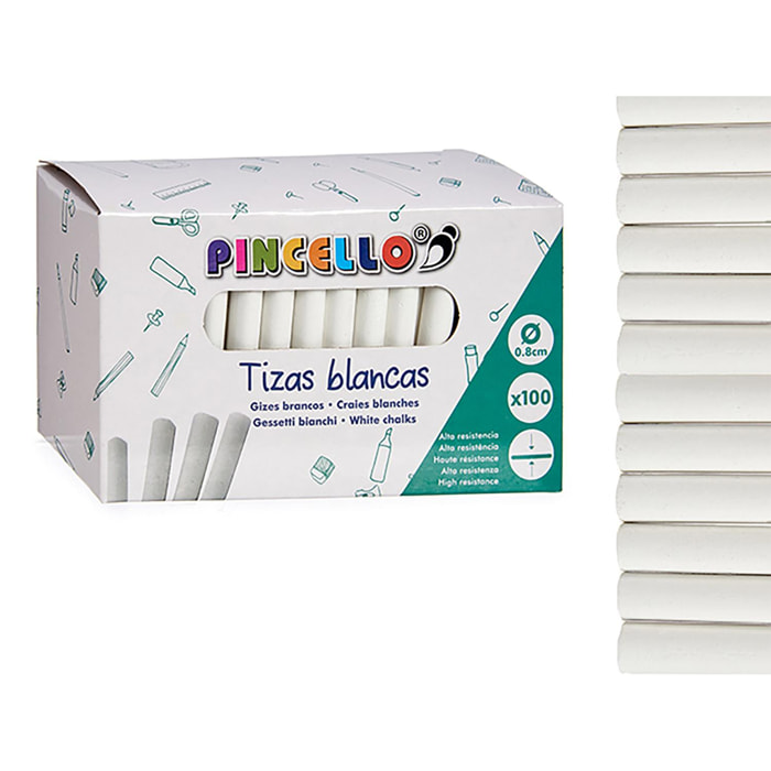 CAJA DE 100 TIZAS BLANCAS