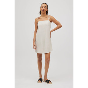 Abito corto dritto in lino