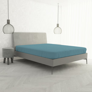 LENZUOLO SOTTO CON ANGOLI MAX COLOR, 100% COTONE MADE IN ITALY - MATRIMONIALE MAXI