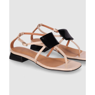 Sandalias - Beig - Tacón: 3 cm