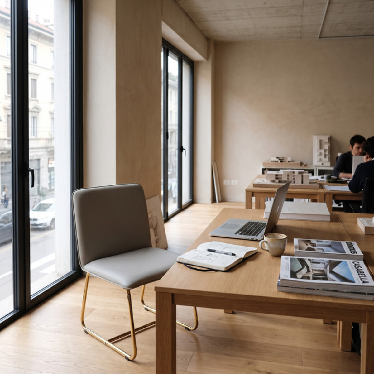 Sedia Imbottita in Similpelle con Gambe Oro, Design Moderno ed Elegante per Sala da Pranzo, Cucina, Soggiorno, Studio e Ufficio