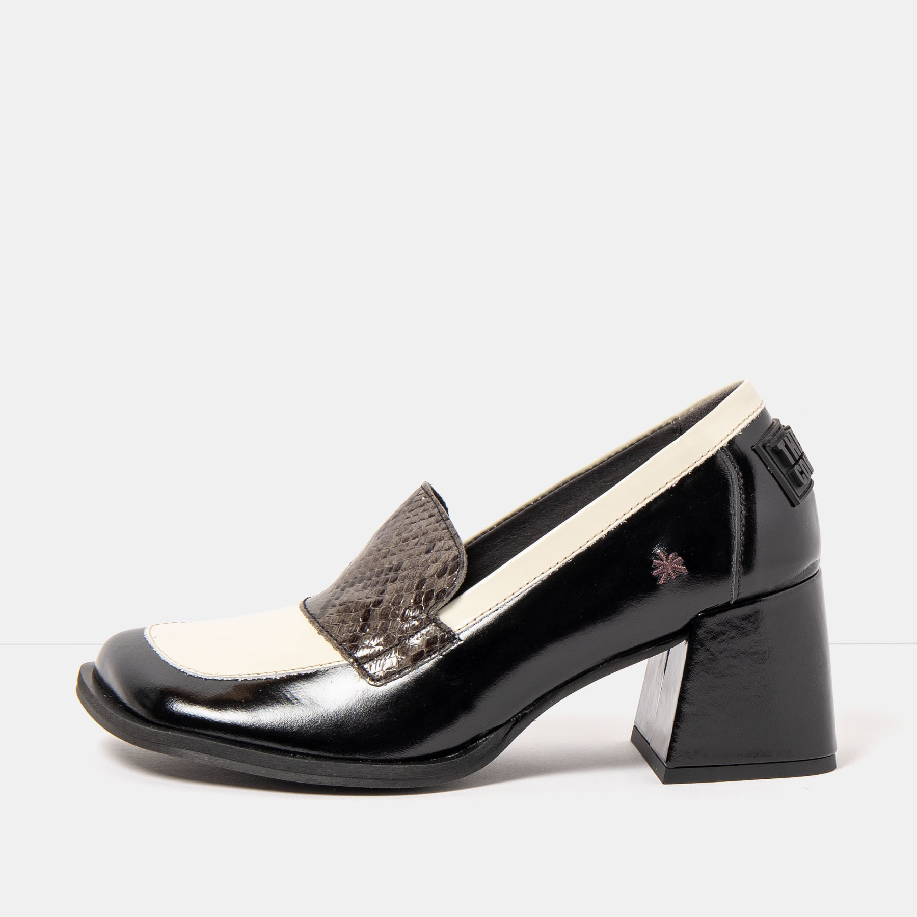 Zapatos con tacón 1705 NAPPA SHINNY BLACK-CREAM/ VERONA color Black-cream