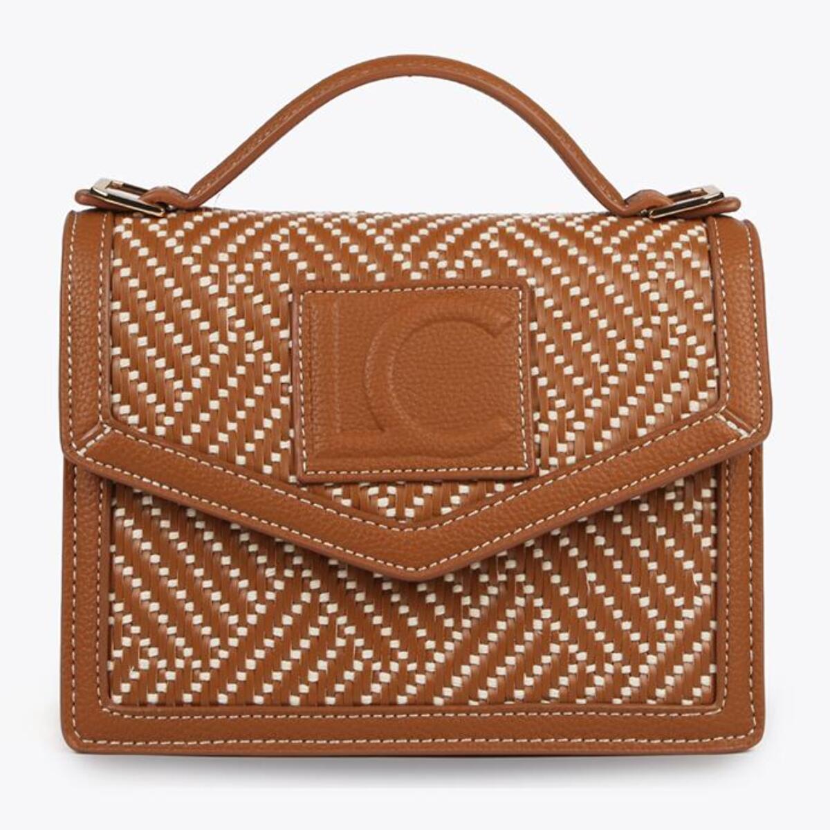 Borsa a tracolla intrecciata con patta