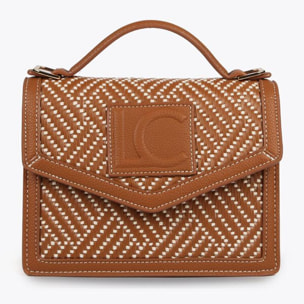 Borsa a tracolla intrecciata con patta