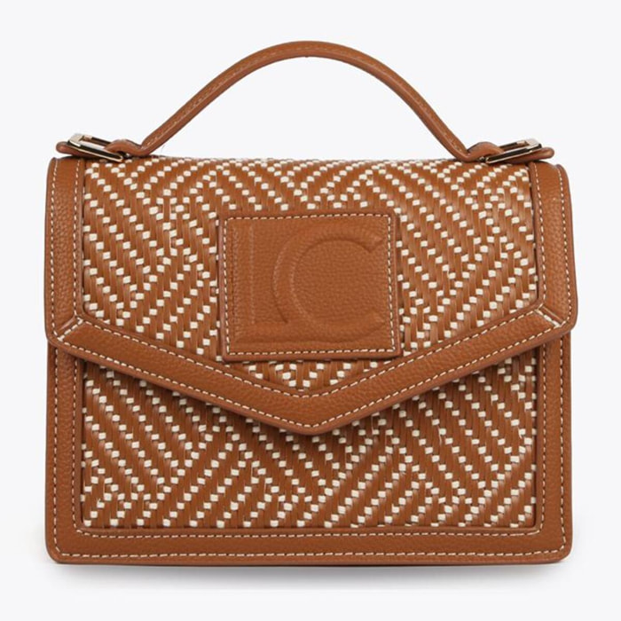 Borsa a tracolla intrecciata con patta