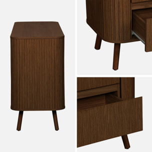 Commode décor bois strié 6 tiroirs LEGACY