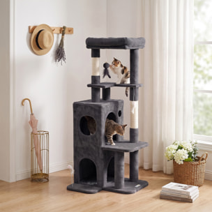 Arbre à chat 4 niv. H.132 cm multi-équipé anthracite