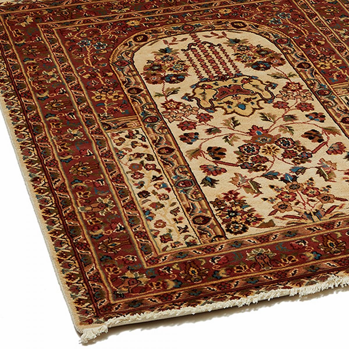 Tapis d'orient Fait main PRESTIGE JIHANGIR 73 1A2T Beige 125x130 en soie
