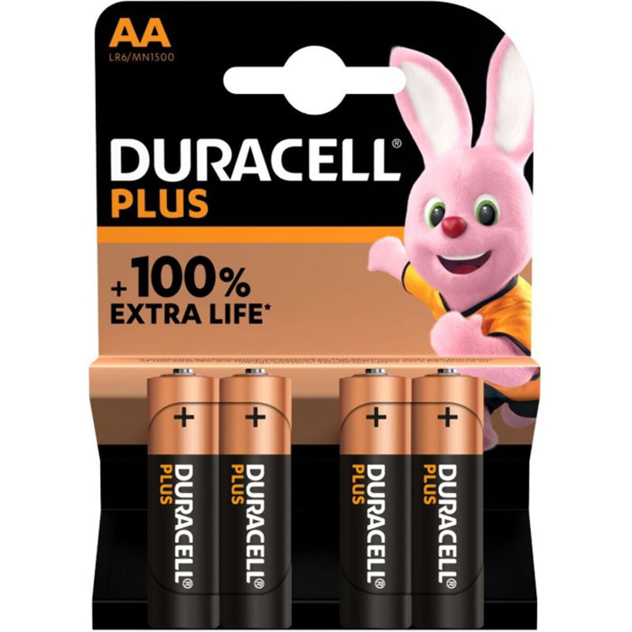 Pile DURACELL LR06 AA Lot 4 piles PLUS