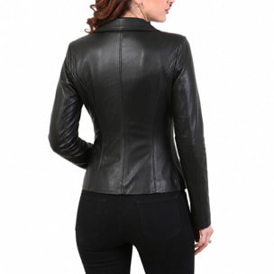 Giacca in pelle di vitello nappa Nero