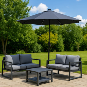 Parasol droit rond led Ø 3 m gris ITALORA