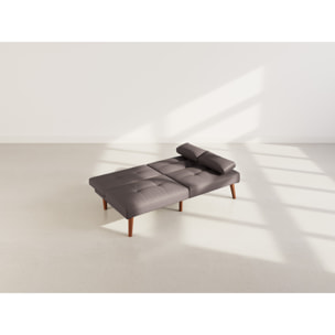Philae - Canapé convertible clic-clac 2 places - en simili - Marron