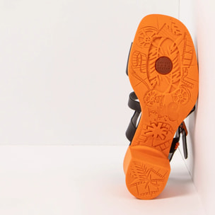 Sandalias con tacón 1840 NAPPA BLACK-ORANGE/ CANNES color Black-orange