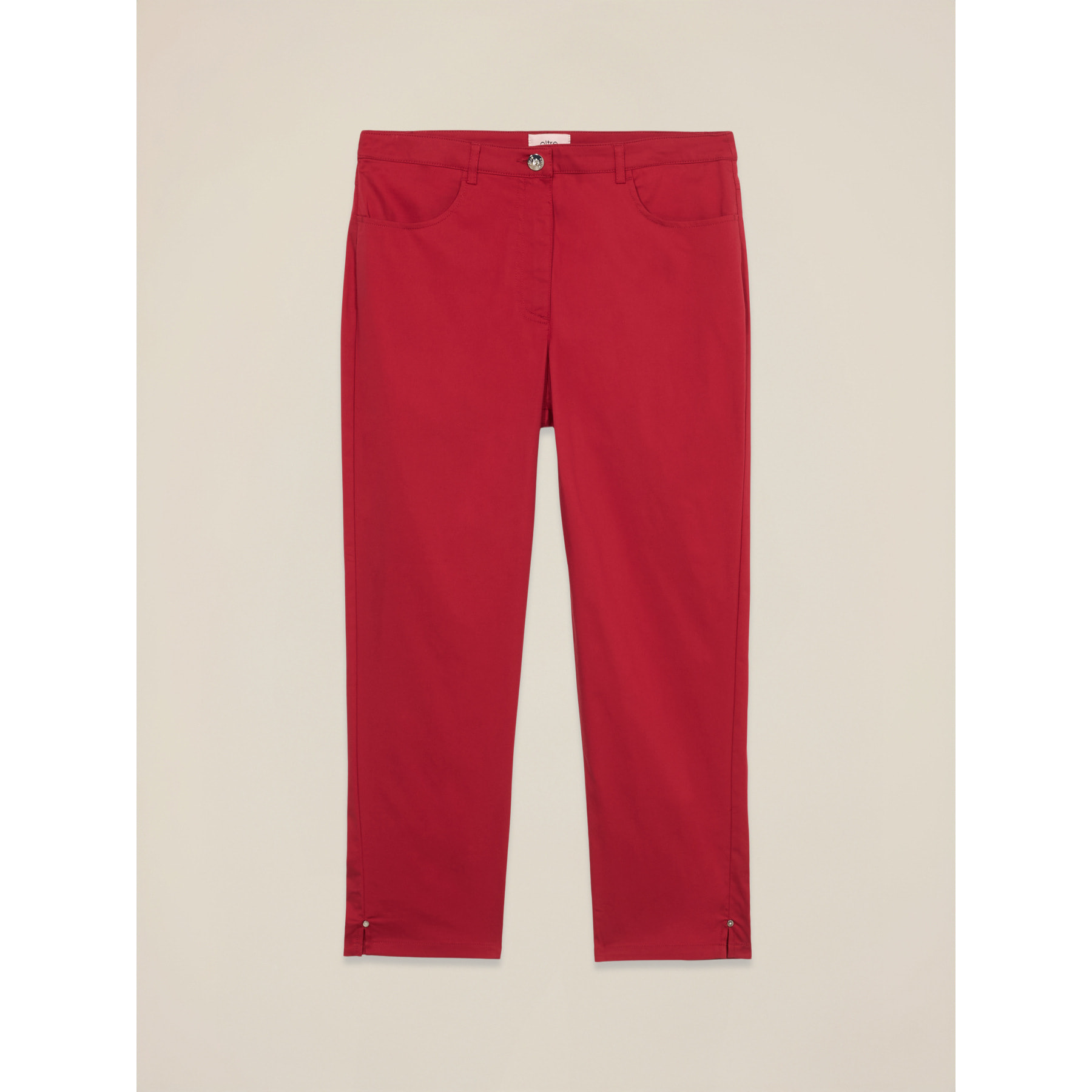Oltre - Pantalones cropped de mezcla de algodón - Rojo