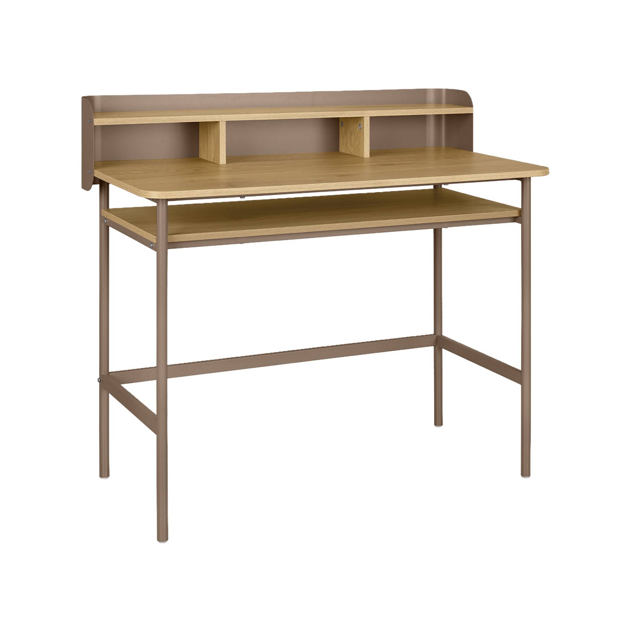 Bureau métal et décor bois 3 niches MOLTO