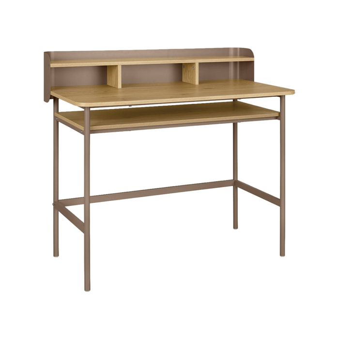 Bureau métal et décor bois 3 niches MOLTO