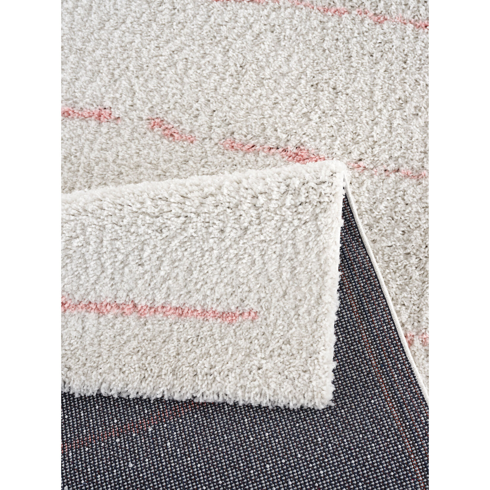 Terra - tapis shaggy de salon en laine artificielle rose tout doux